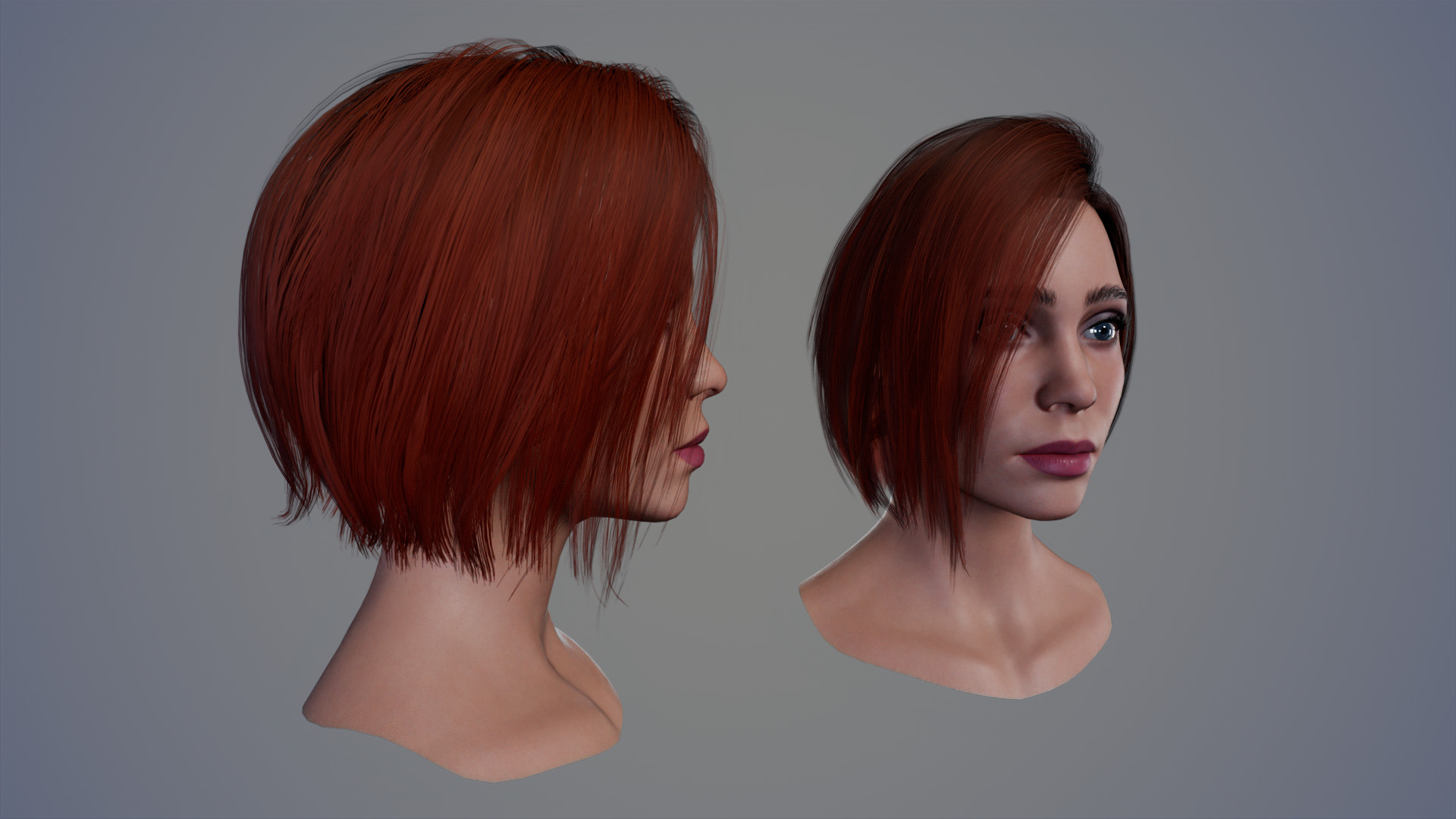 Female Head Pack 01 Low-poly 3D model_11