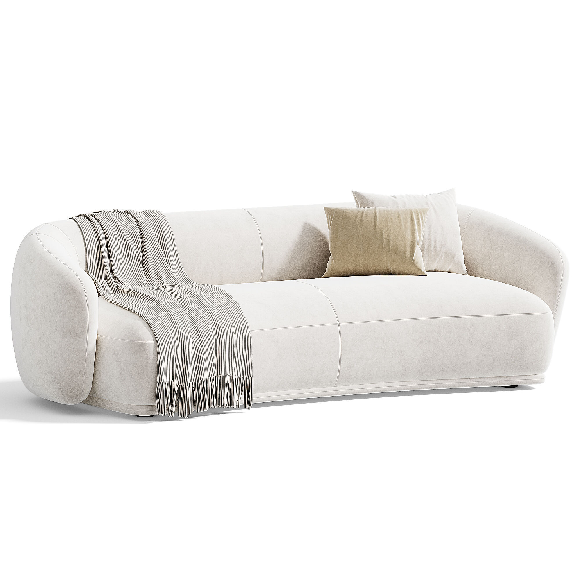 Meridiani RENE Curved fabric sofa 3D model_3