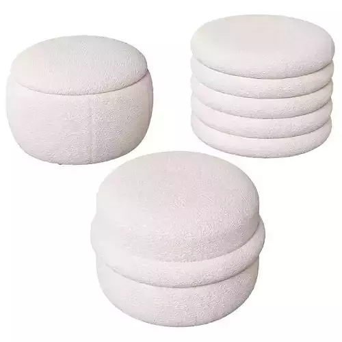 Crate and Barrel ottomans Pollie Snoozer and Macaron