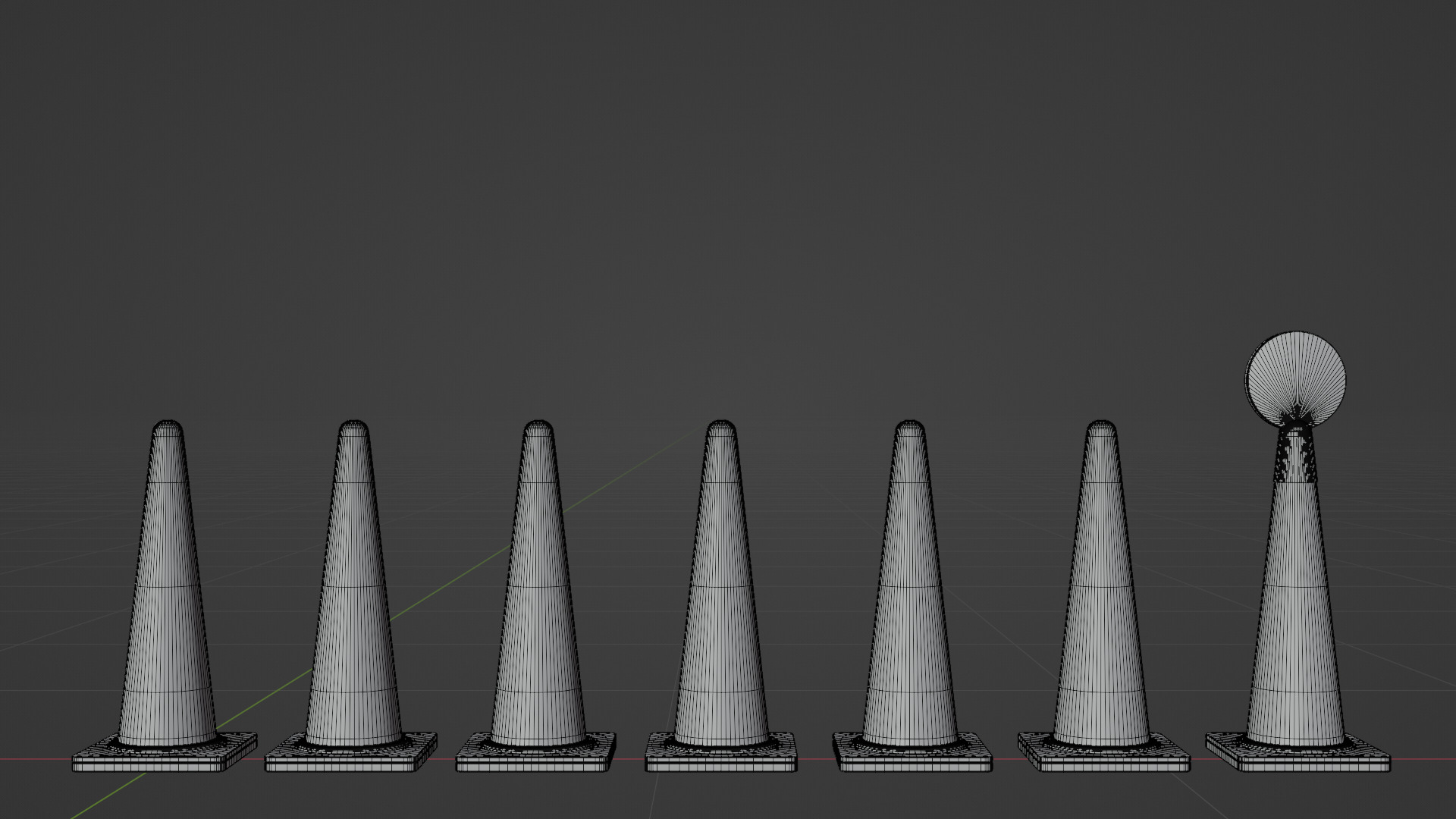 Japanese Traffic Cone Collection Low-poly 3D model_15