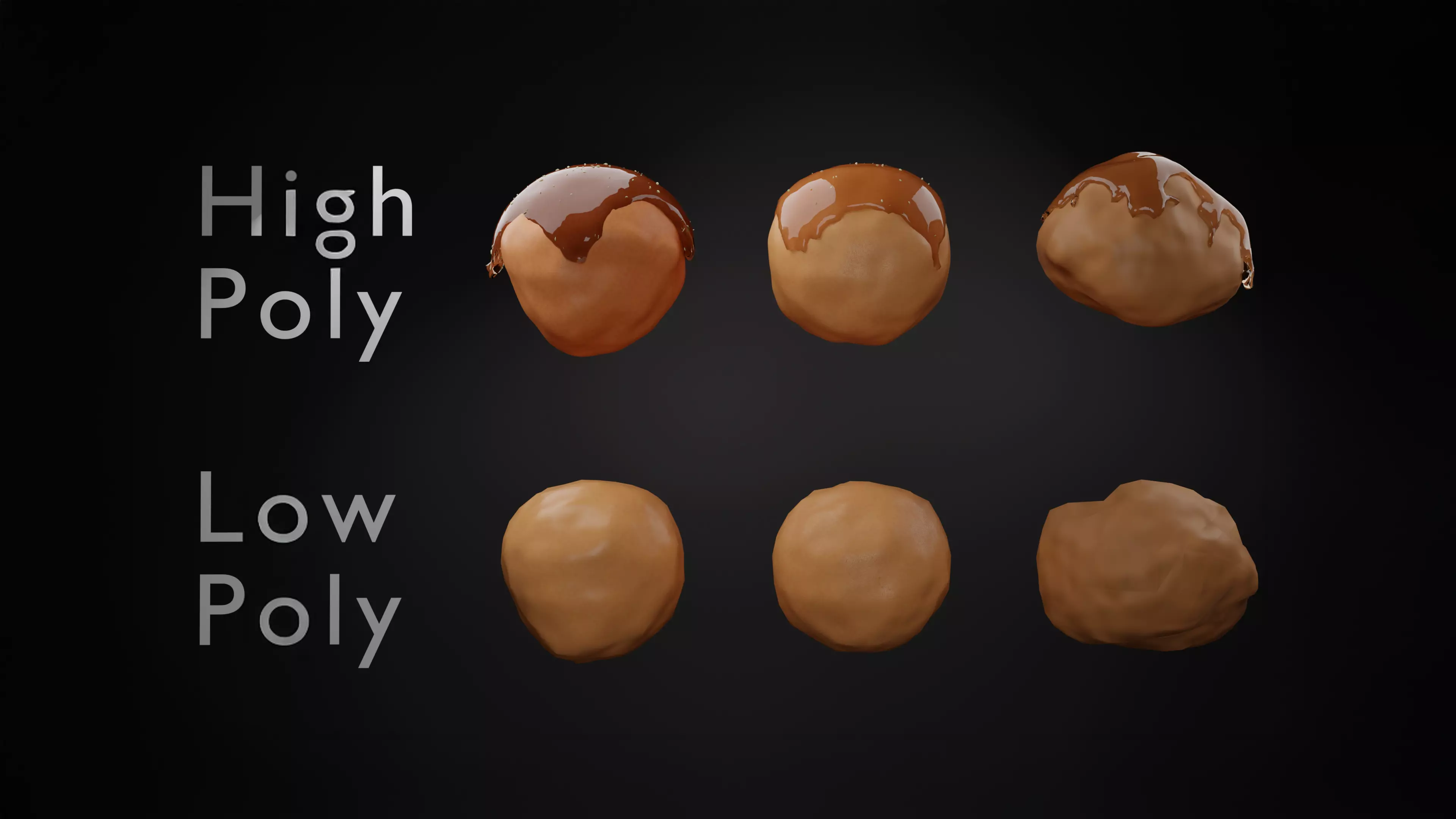 Luqaimat - Ramadan Low-poly 3D model_0