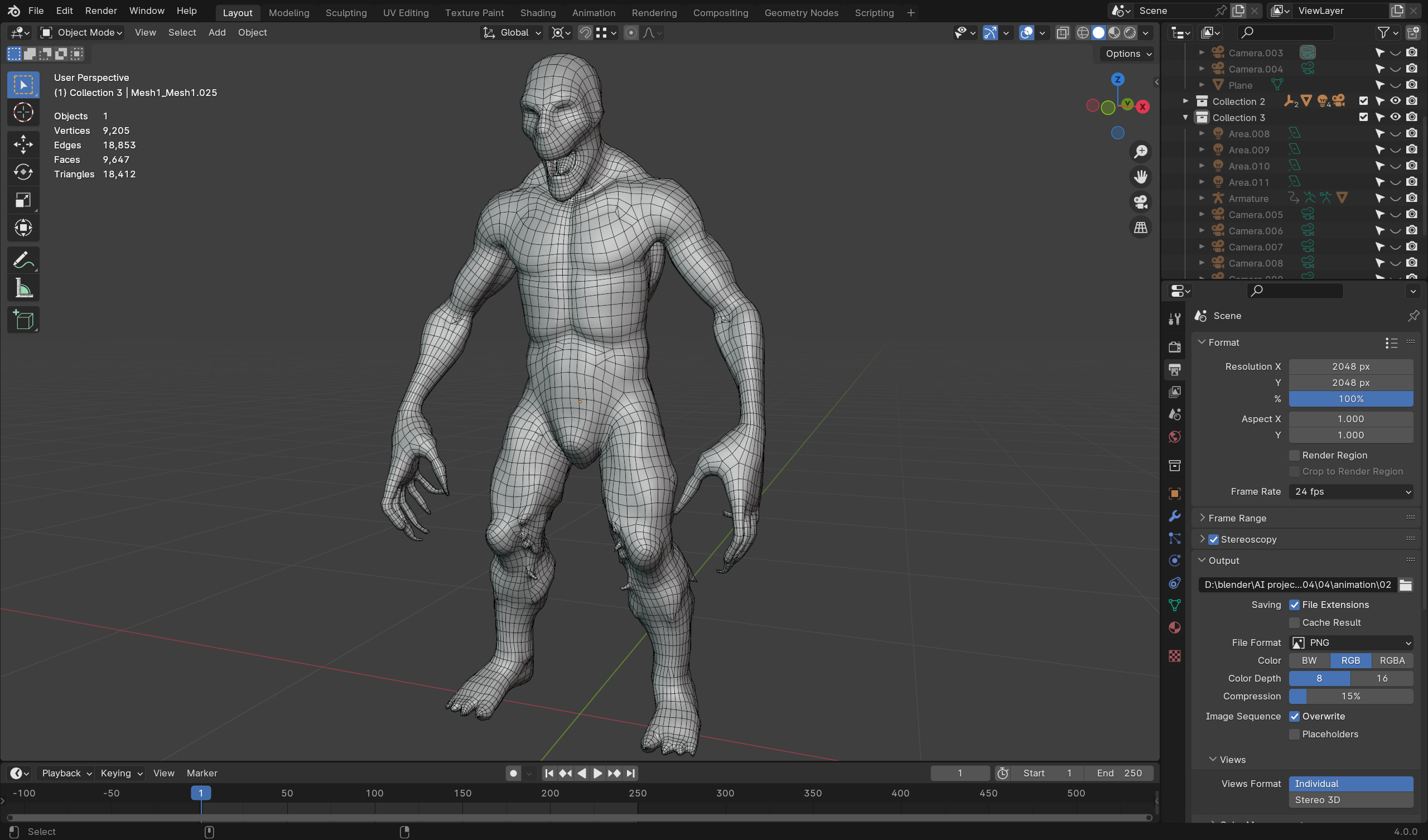 Hungry Zombie Game-Ready Rigged Animated Low-poly 3D model_7