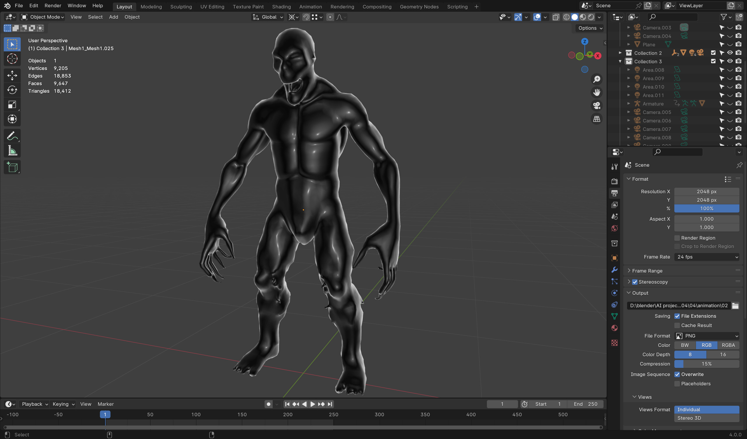 Hungry Zombie Game-Ready Rigged Animated Low-poly 3D model_9