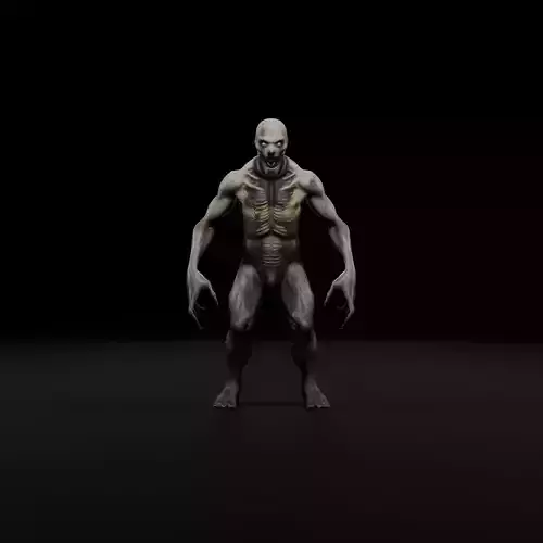 Hungry Zombie  Game-Ready Rigged  Animated Low-poly 3D model