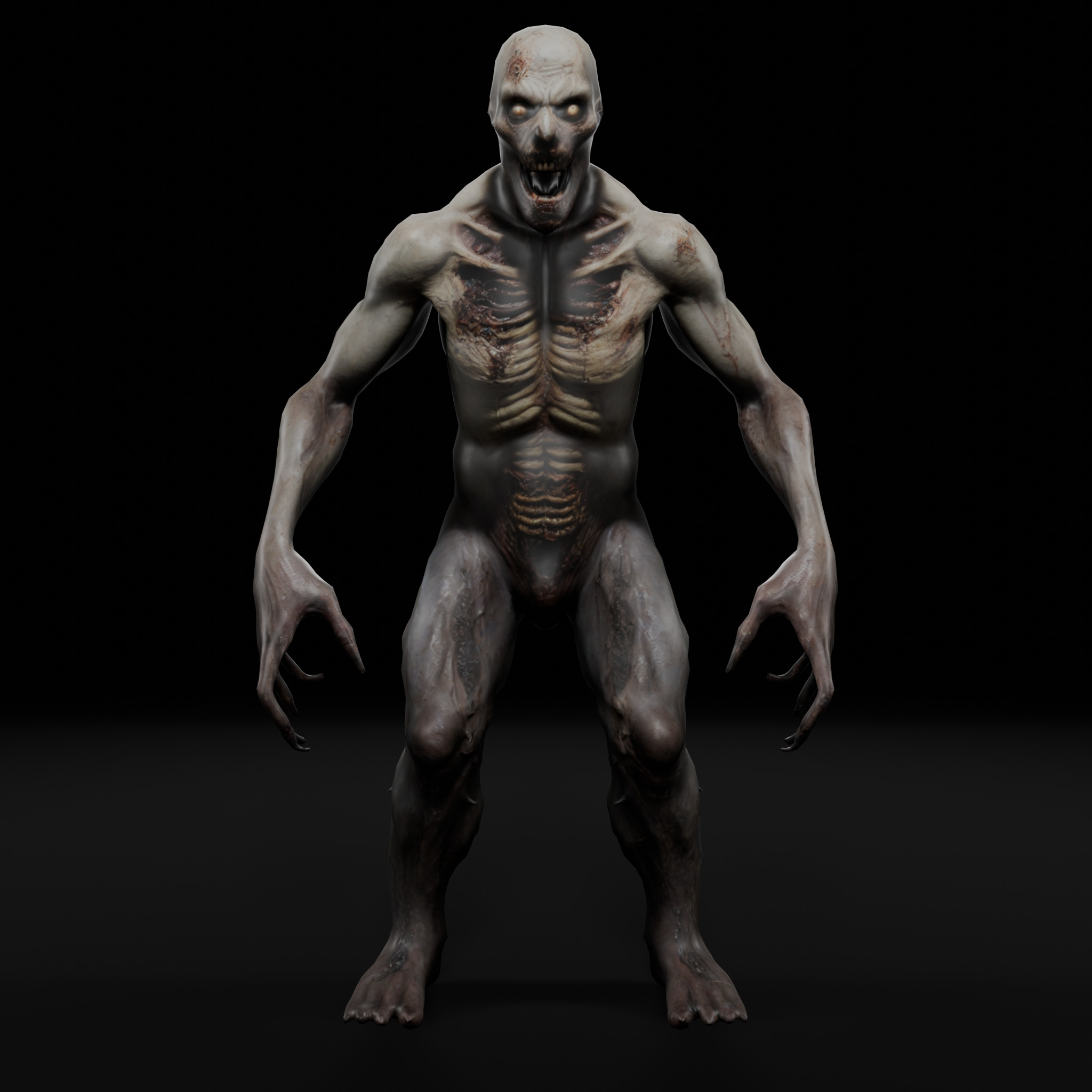 Hungry Zombie Game-Ready Rigged Animated Low-poly 3D model_3