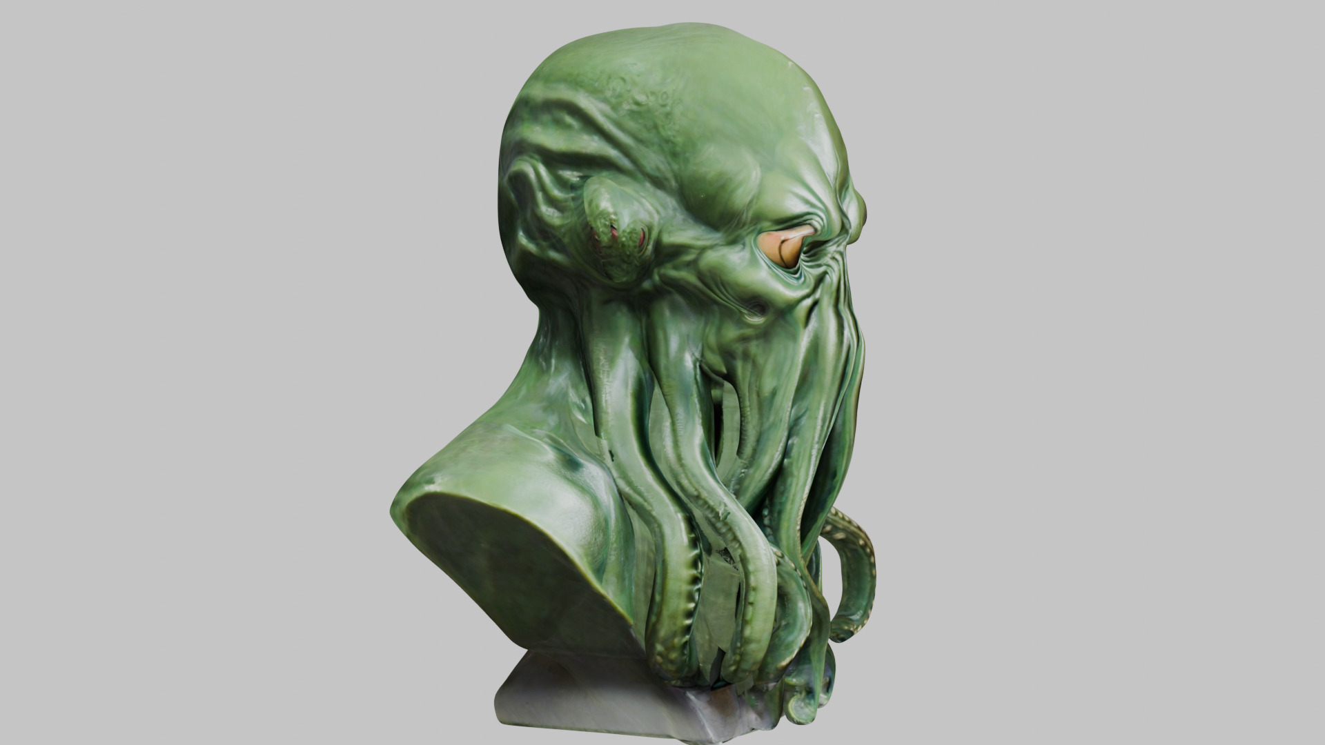 Detailed Cthulhu Bust - Sharp 3D Model Low-poly 3D model_10