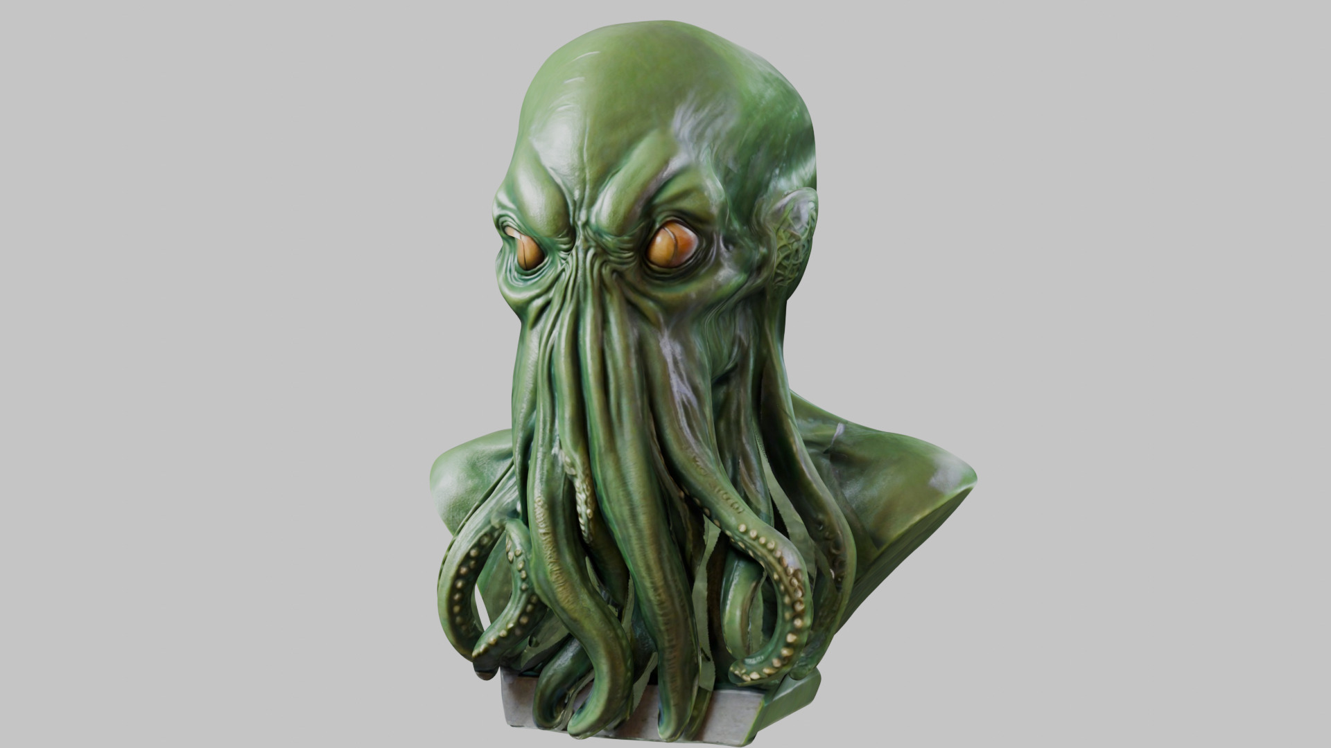 Detailed Cthulhu Bust - Sharp 3D Model Low-poly 3D model_7