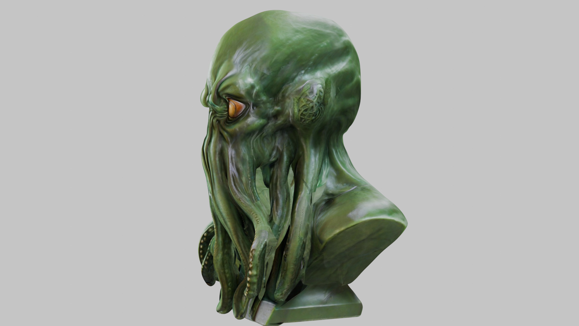 Detailed Cthulhu Bust - Sharp 3D Model Low-poly 3D model_5