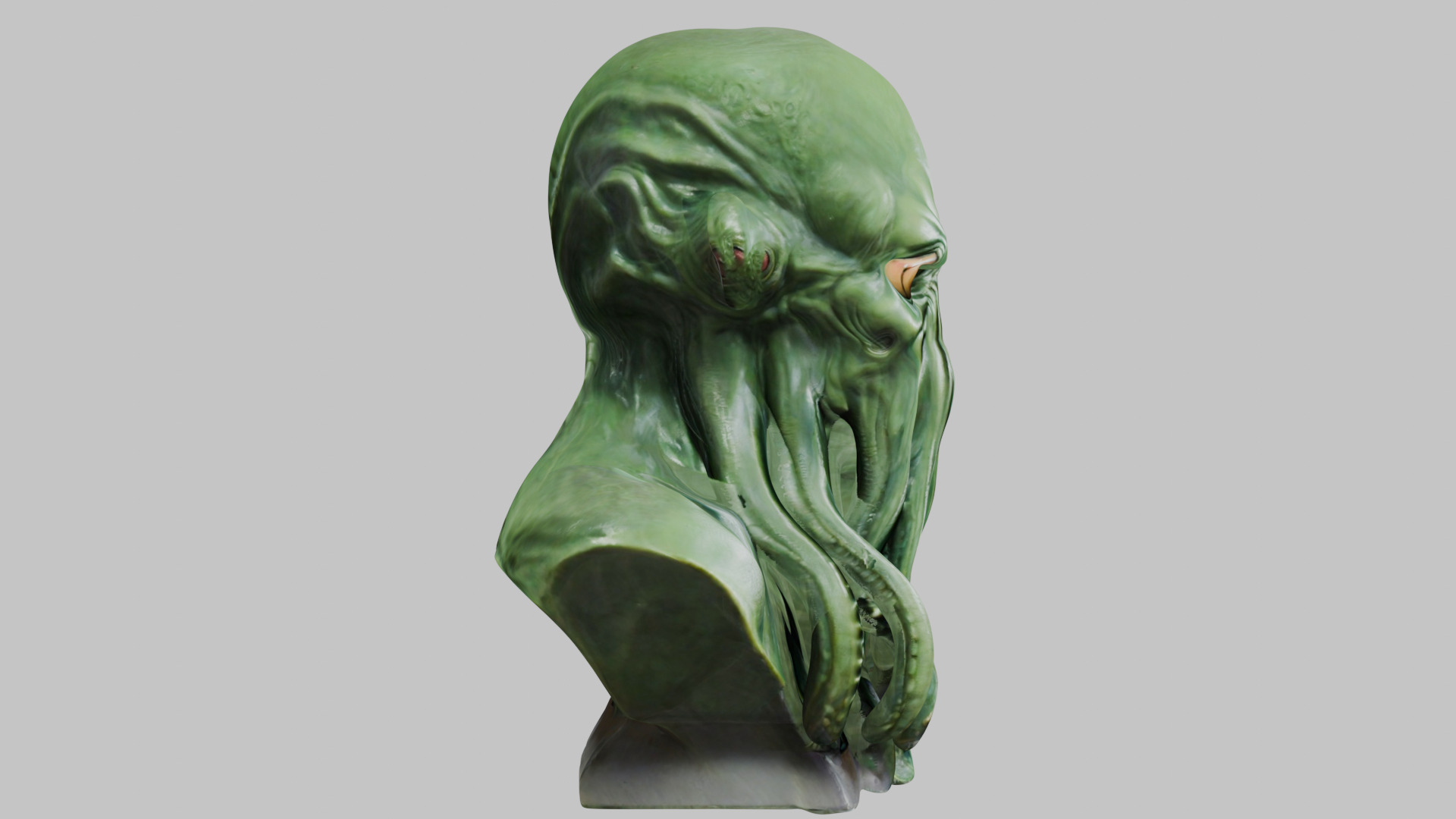 Detailed Cthulhu Bust - Sharp 3D Model Low-poly 3D model_11