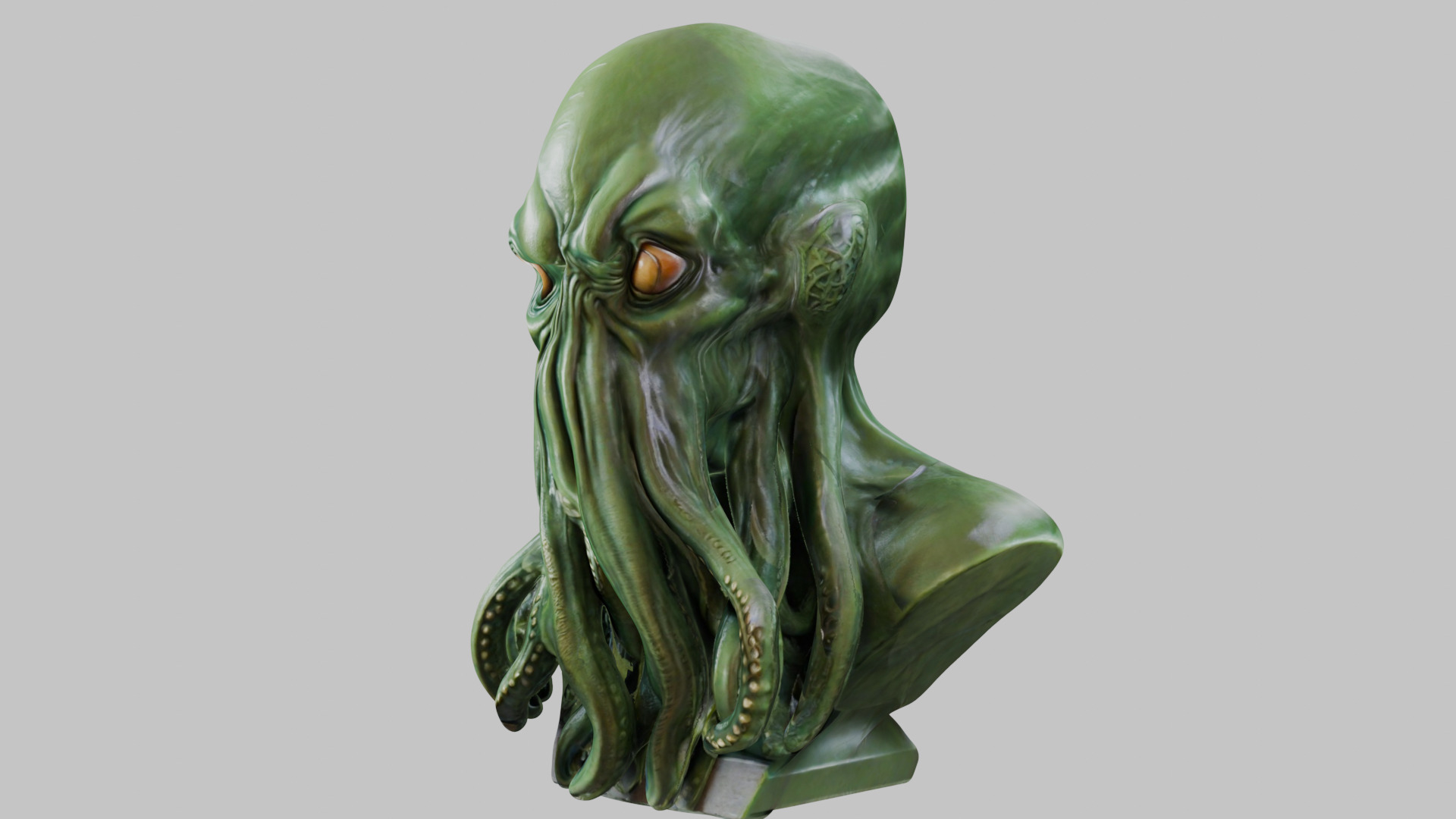 Detailed Cthulhu Bust - Sharp 3D Model Low-poly 3D model_6