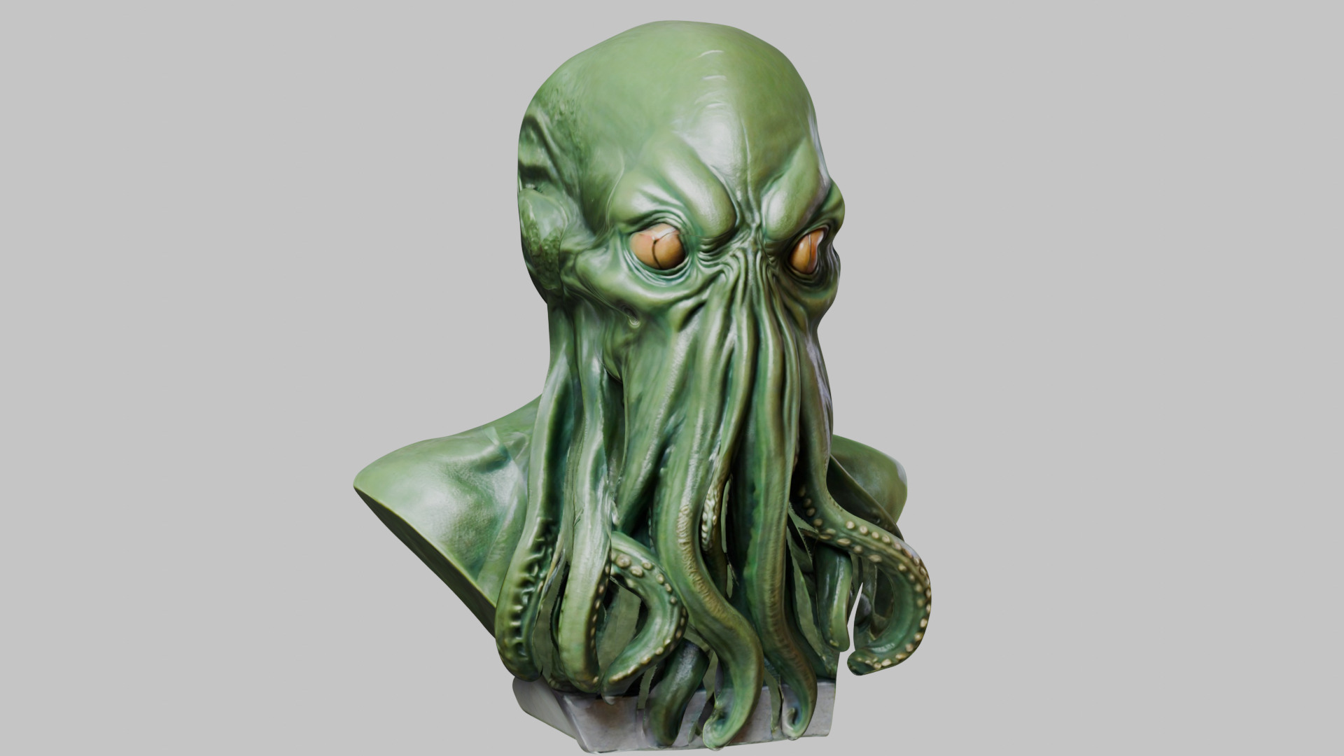 Detailed Cthulhu Bust - Sharp 3D Model Low-poly 3D model_8