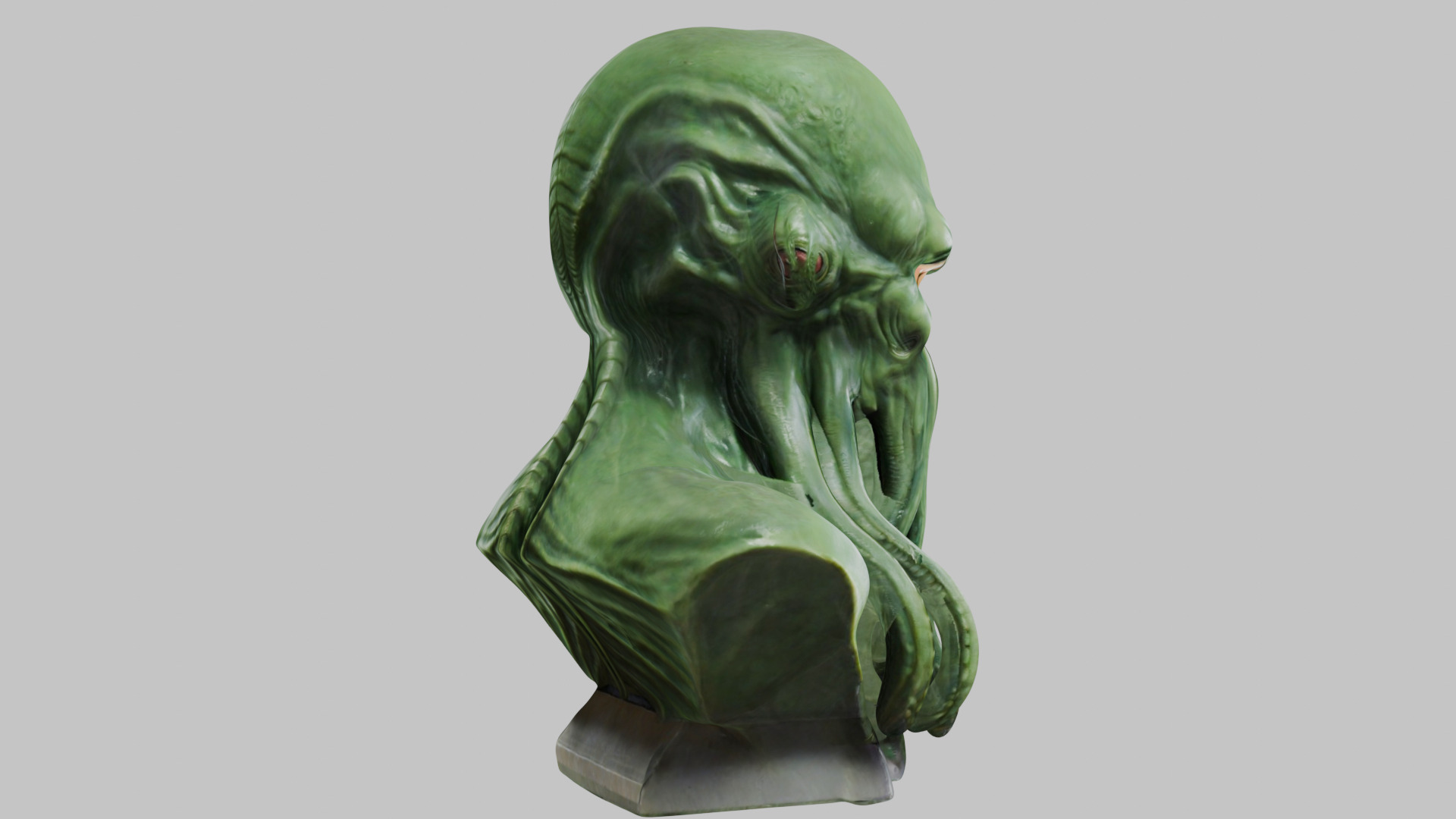 Detailed Cthulhu Bust - Sharp 3D Model Low-poly 3D model_12