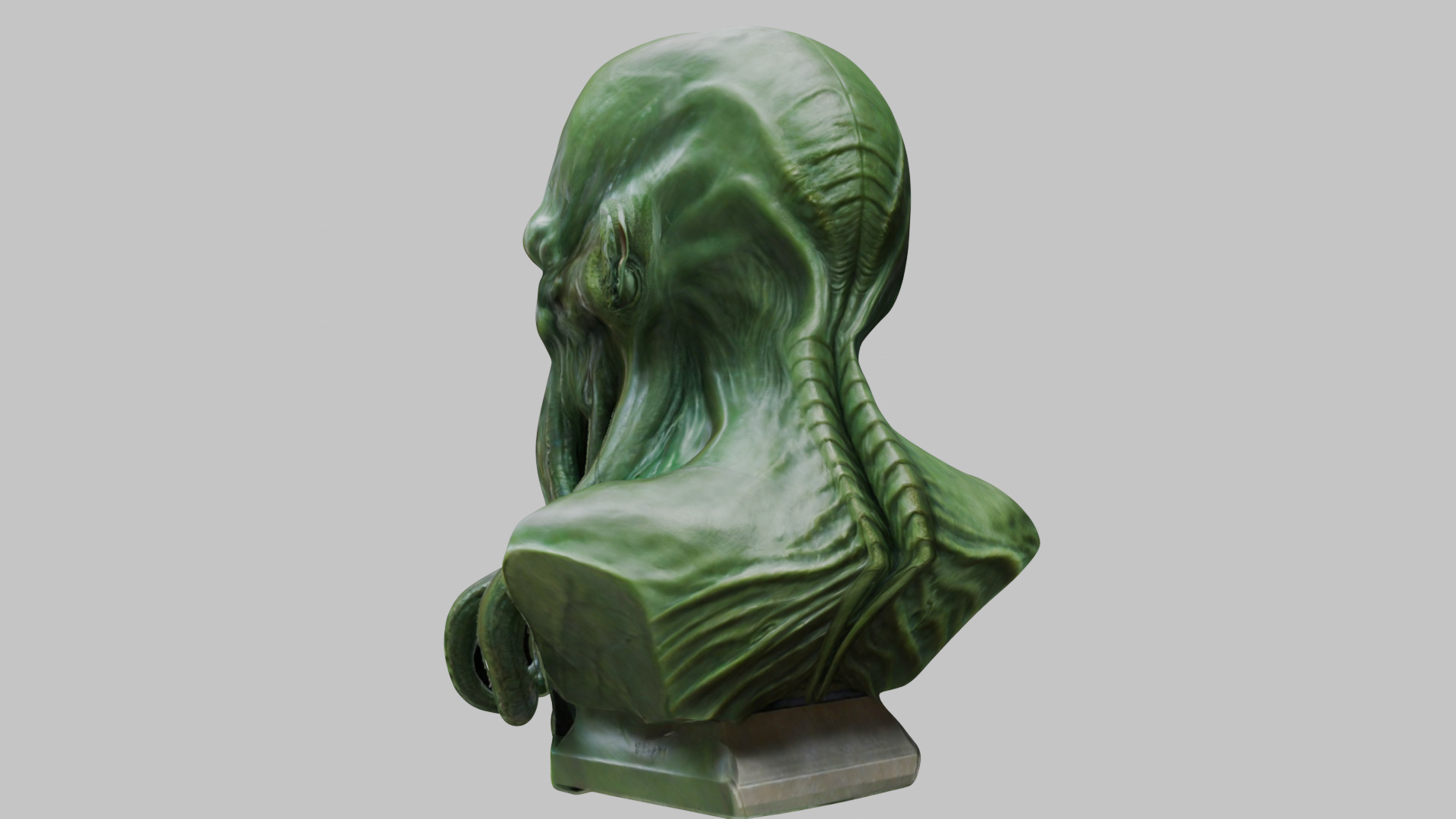 Detailed Cthulhu Bust - Sharp 3D Model Low-poly 3D model_2