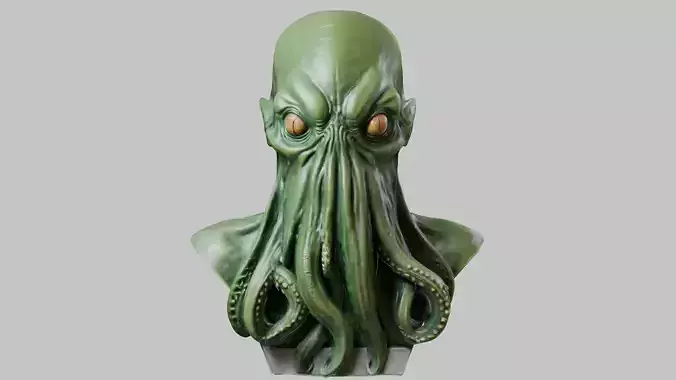 Detailed Cthulhu Bust - Sharp 3D Model