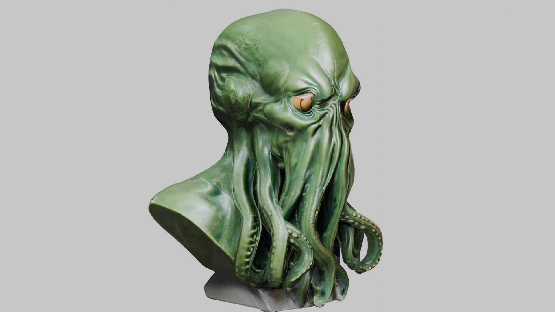Detailed Cthulhu Bust - Sharp 3D Model Low-poly 3D model_9