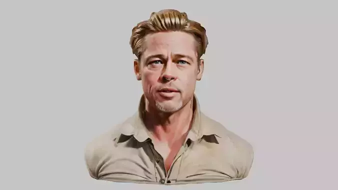 Ultra Realistic Brad Pitt Low-poly 3D model