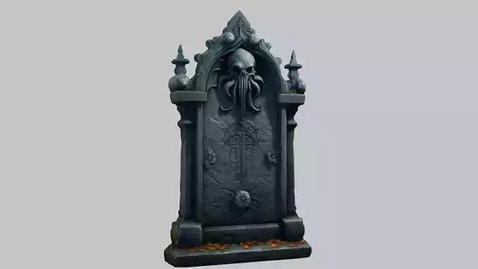 Old Gothic Gravestone with Intricate Details