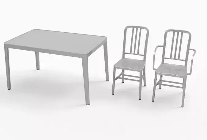 Aluminum chairs and table