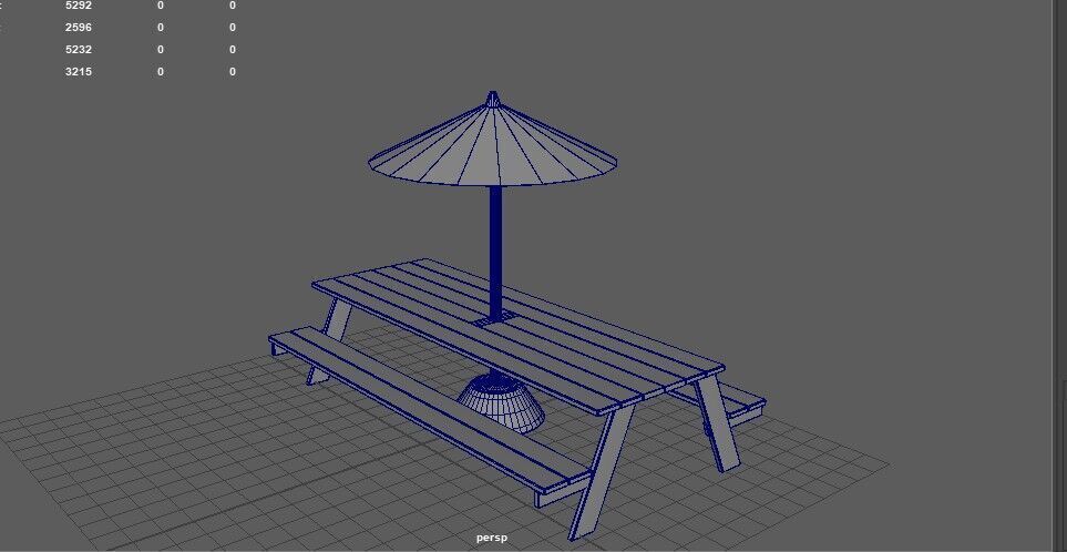 Picnic Table 3D model_10