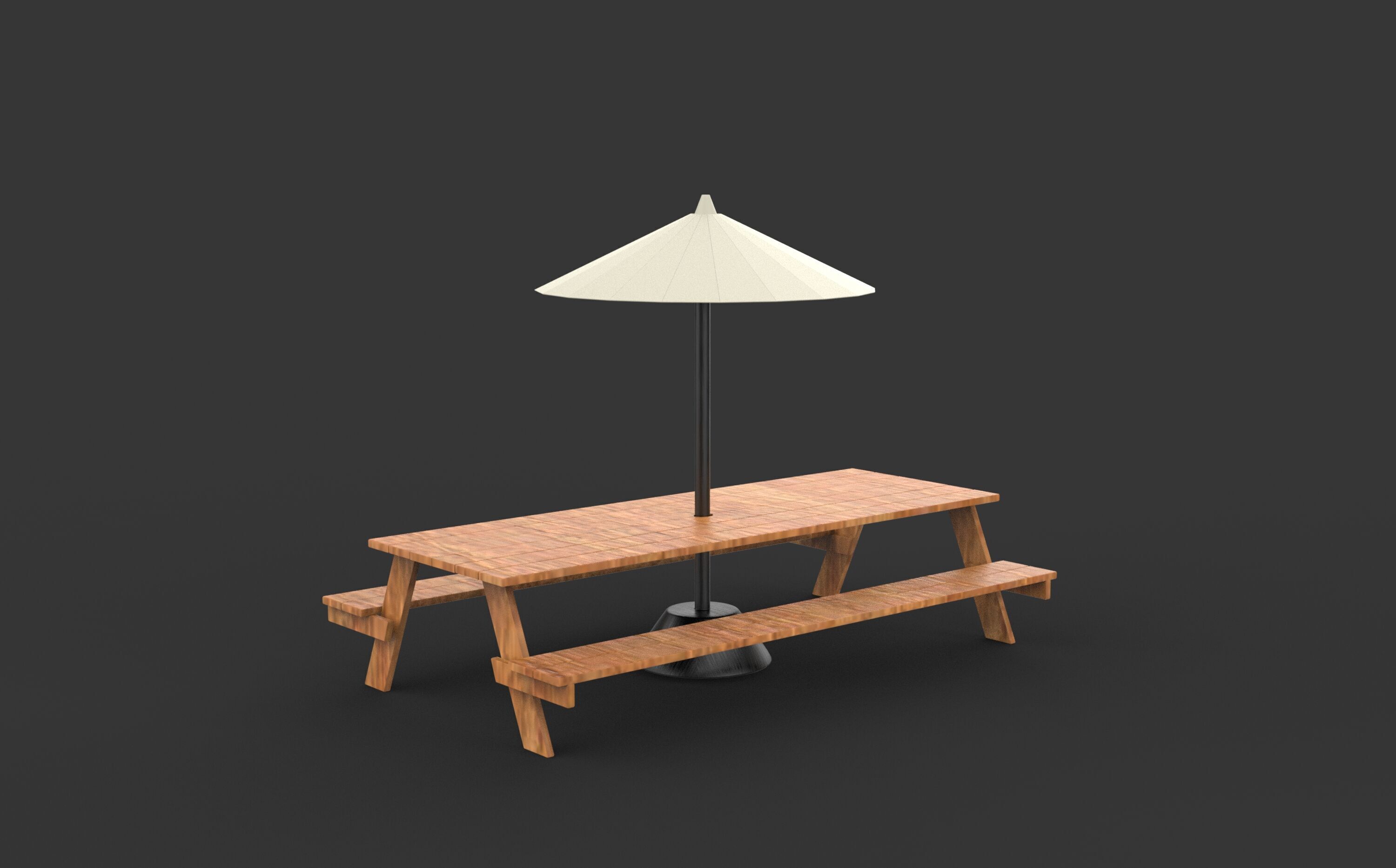 Picnic Table 3D model_3