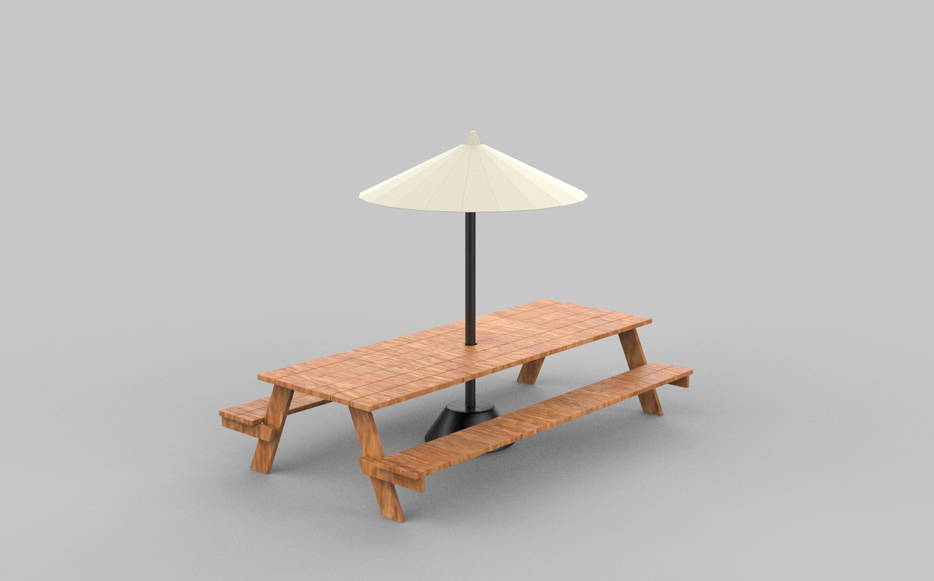 Picnic Table 3D model_4