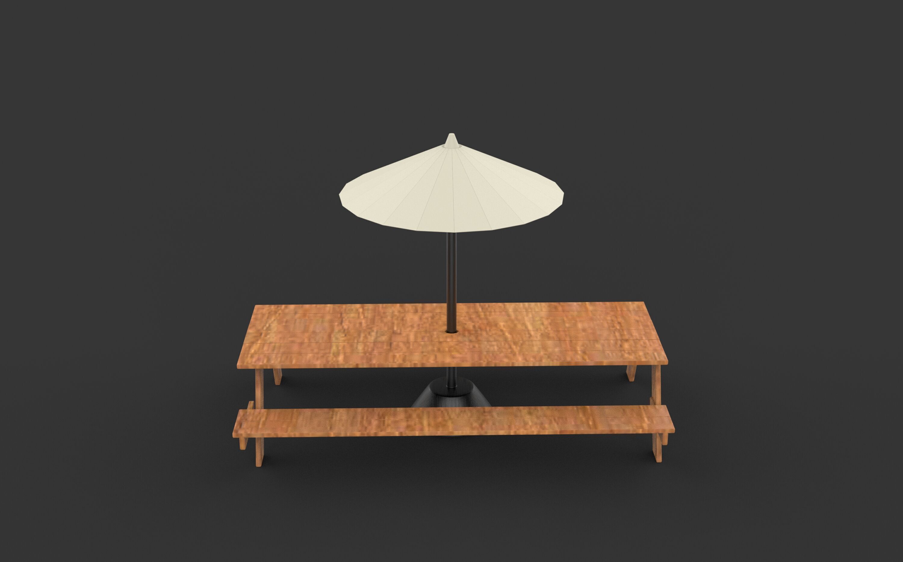 Picnic Table 3D model_2