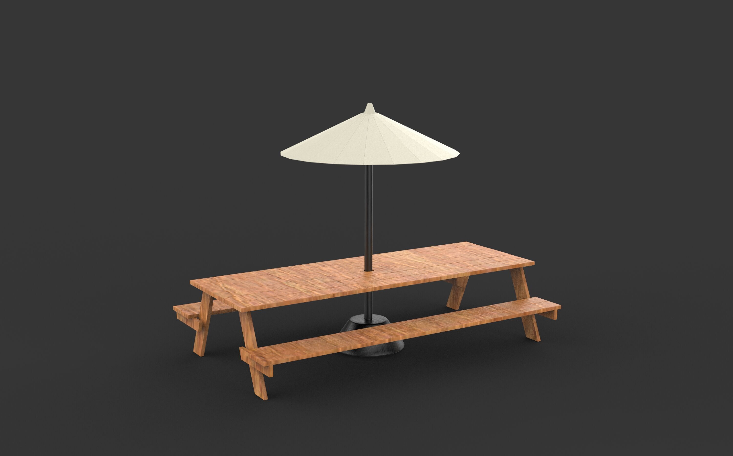 Picnic Table 3D model_5