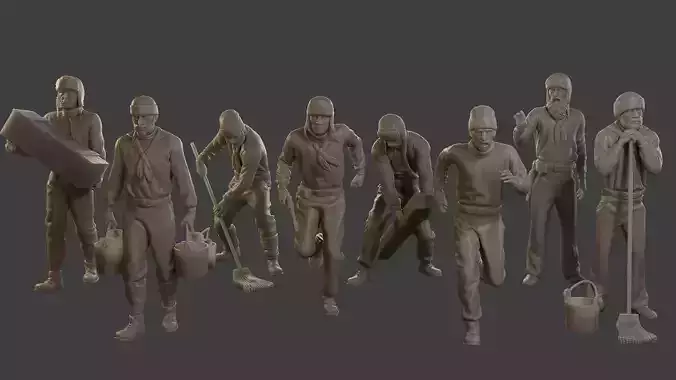 1900 Antartic Sailor ANS1 Pack 2 3D Model Collection