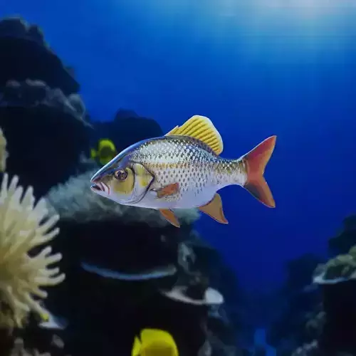 Fish PBR rigging animation Low-poly 3D model