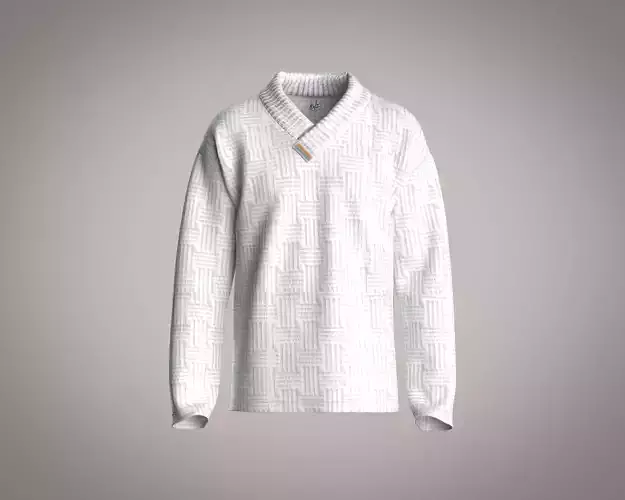 Mens shawl neck sweatshirt with texture fabric