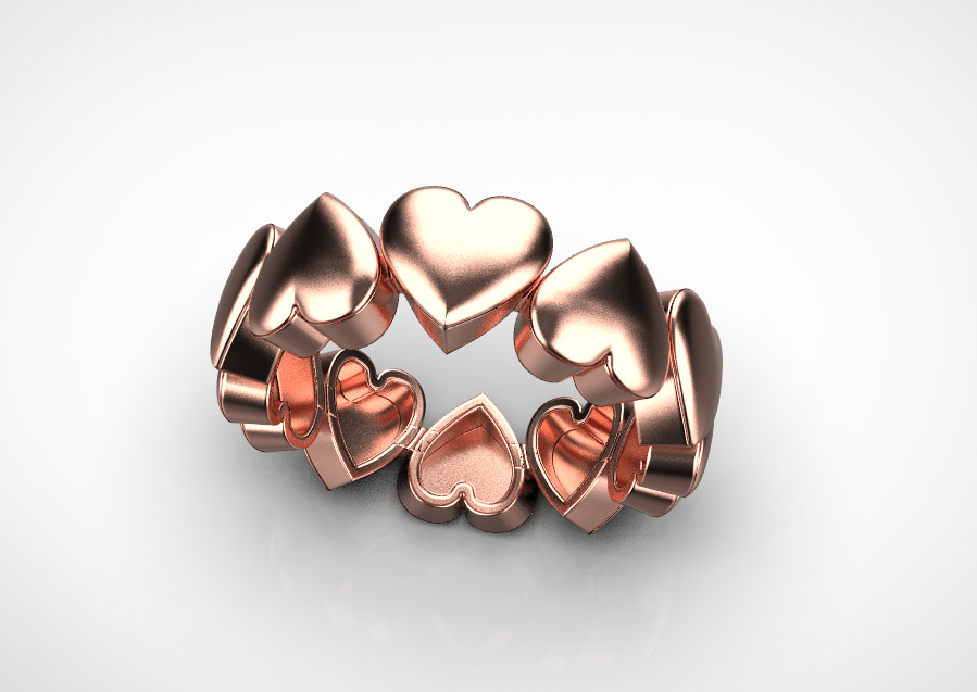 Heart Ring 3D print model_4