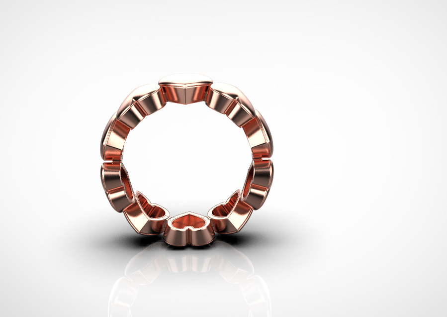 Heart Ring 3D print model_9