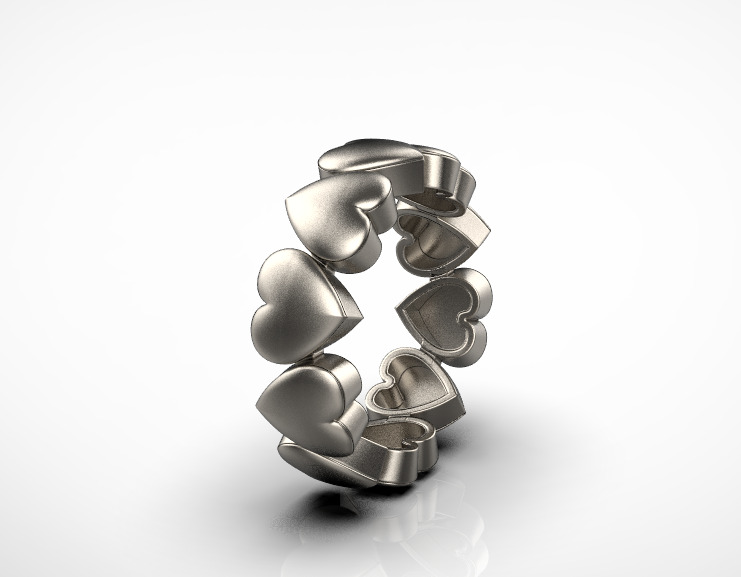Heart Ring 3D print model_12