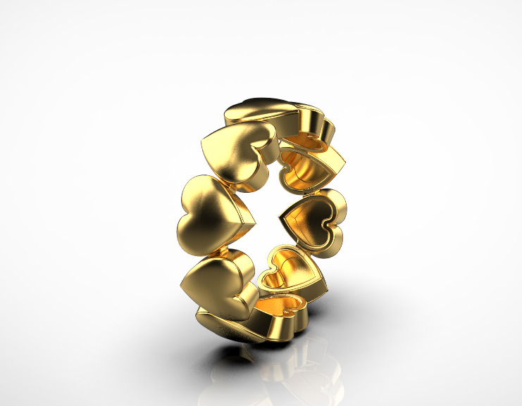 Heart Ring 3D print model_13