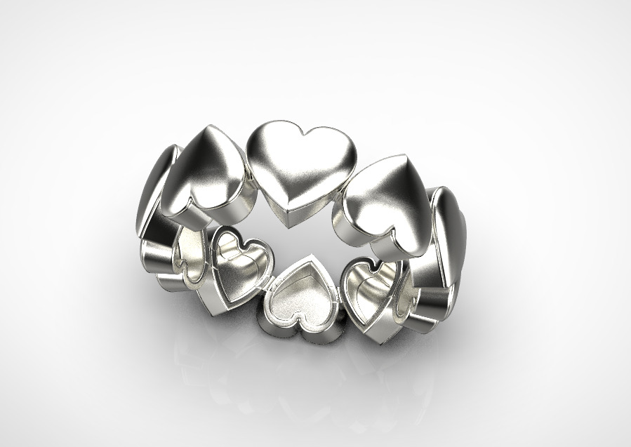 Heart Ring 3D print model_5