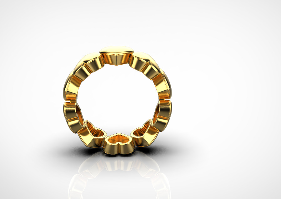 Heart Ring 3D print model_7