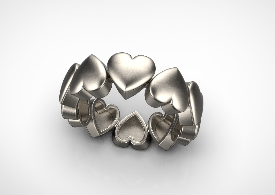 Heart Ring 3D print model_3