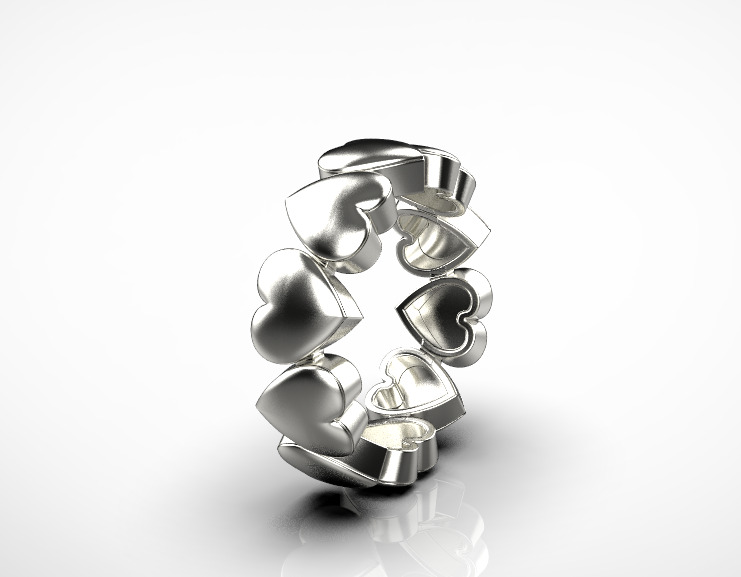 Heart Ring 3D print model_11