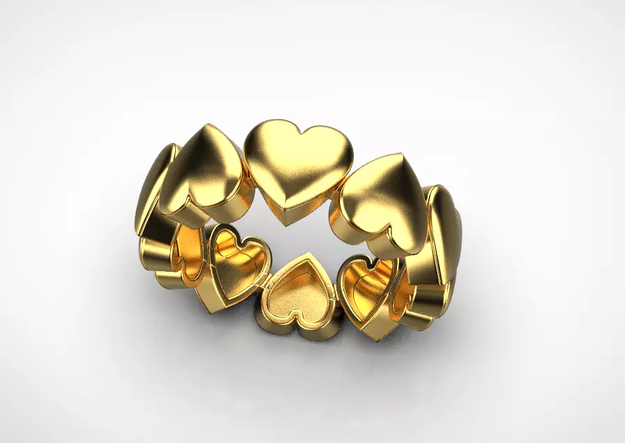 Heart Ring 3D print model_0