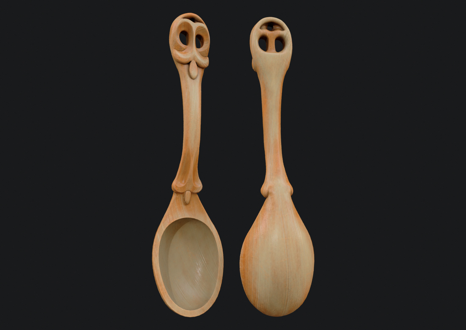 Wooden spoon 3D print model_1