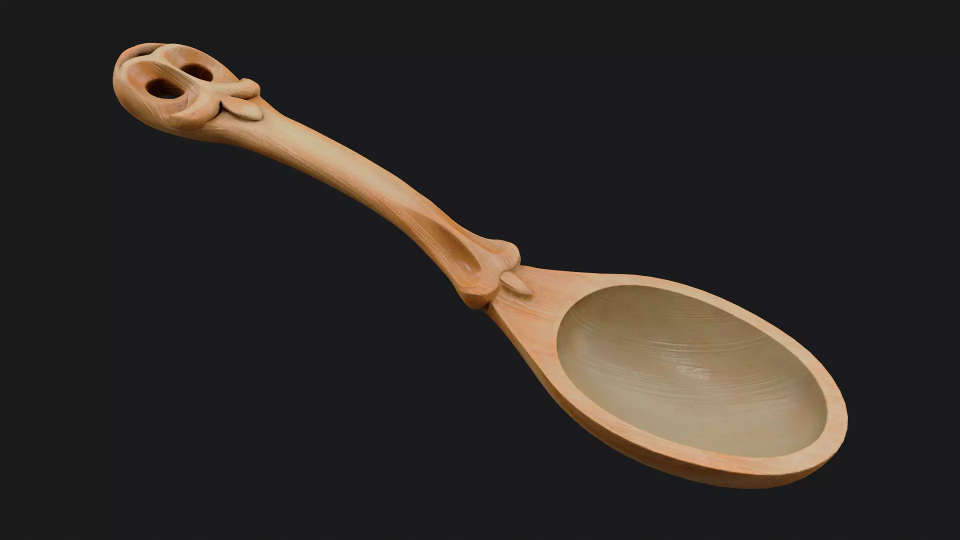 Wooden spoon 3D print model_0