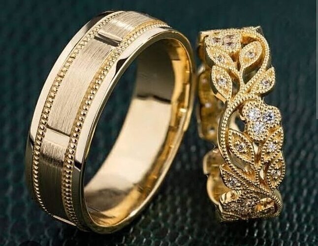 Wedding Bands for Bride and Groom 3D Models 3D print model