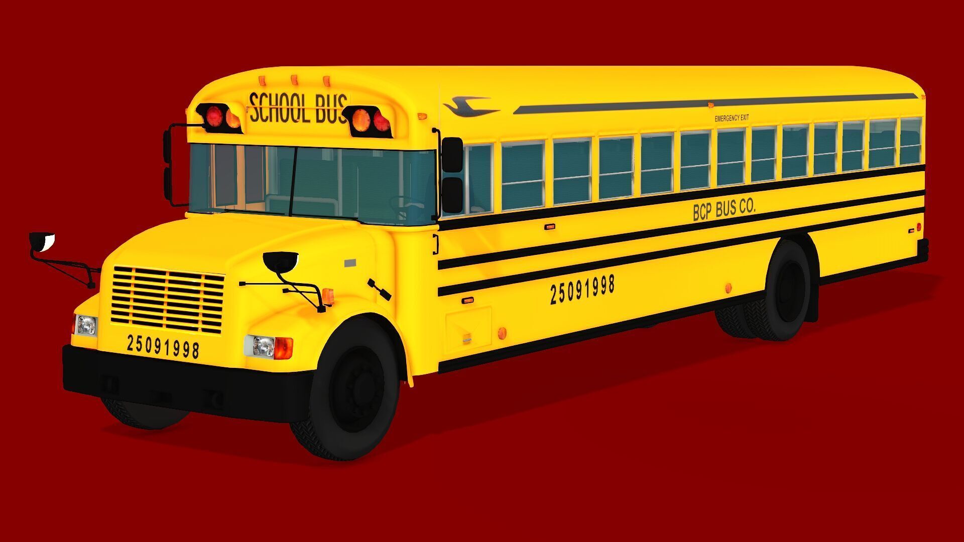 SCHOOL BUS Low-poly 3D model_2