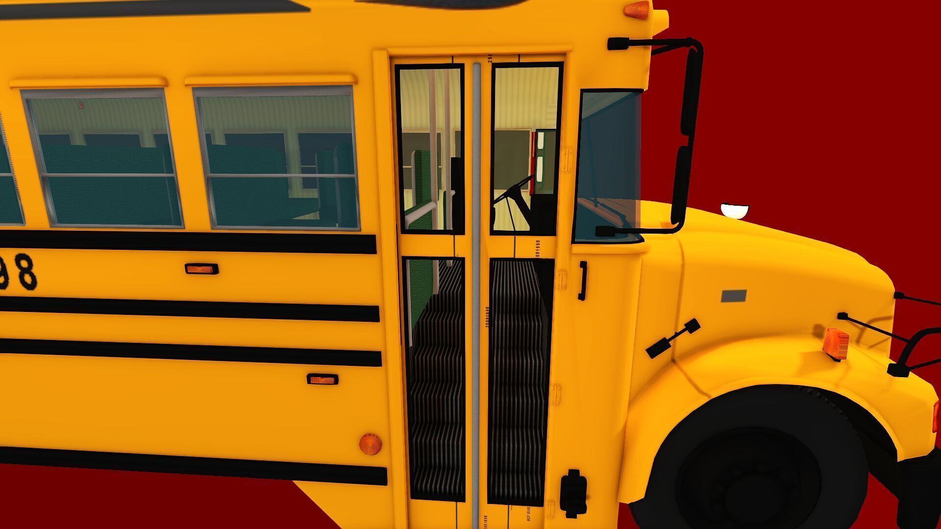 SCHOOL BUS Low-poly 3D model_7
