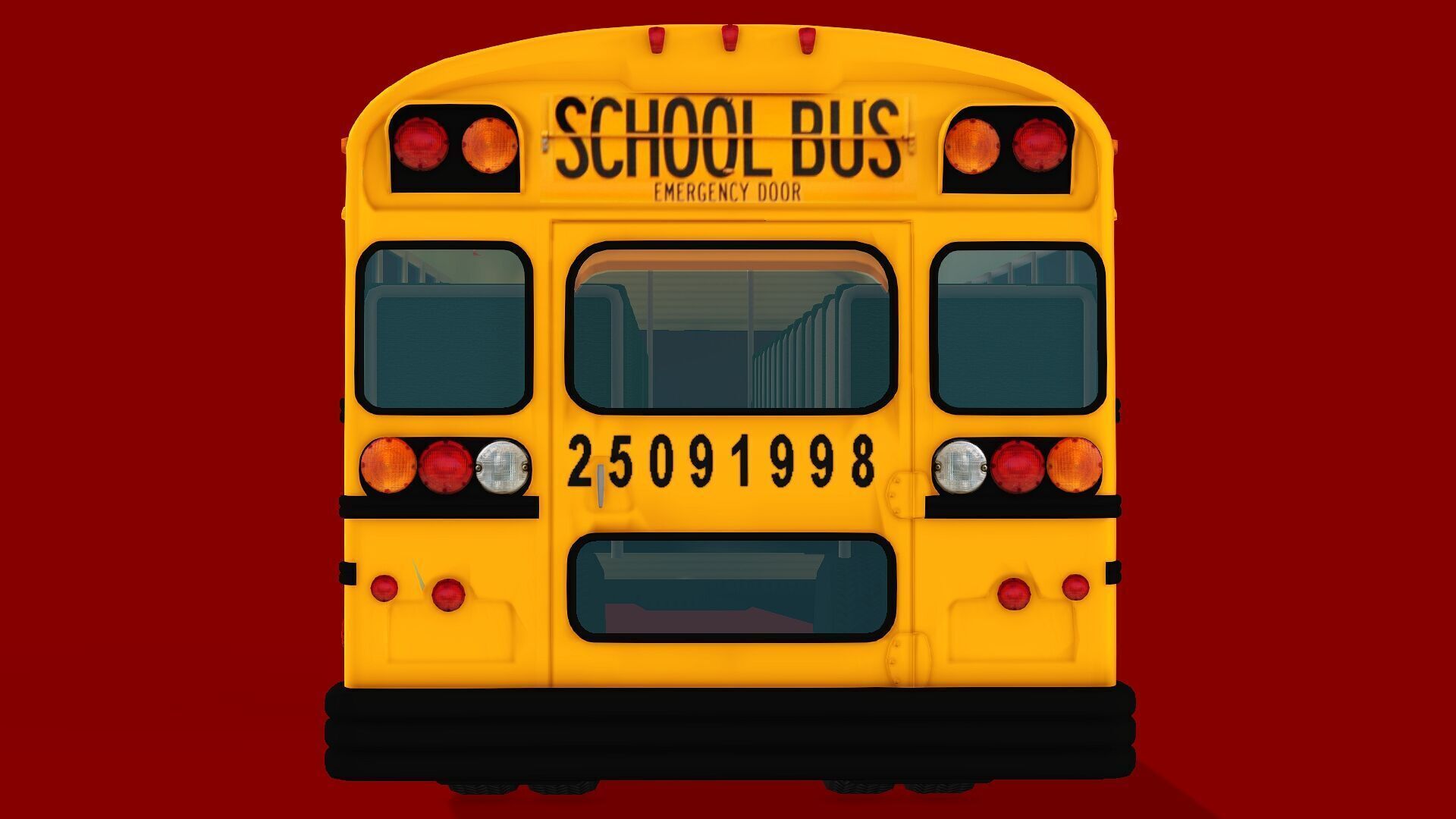 SCHOOL BUS Low-poly 3D model_5