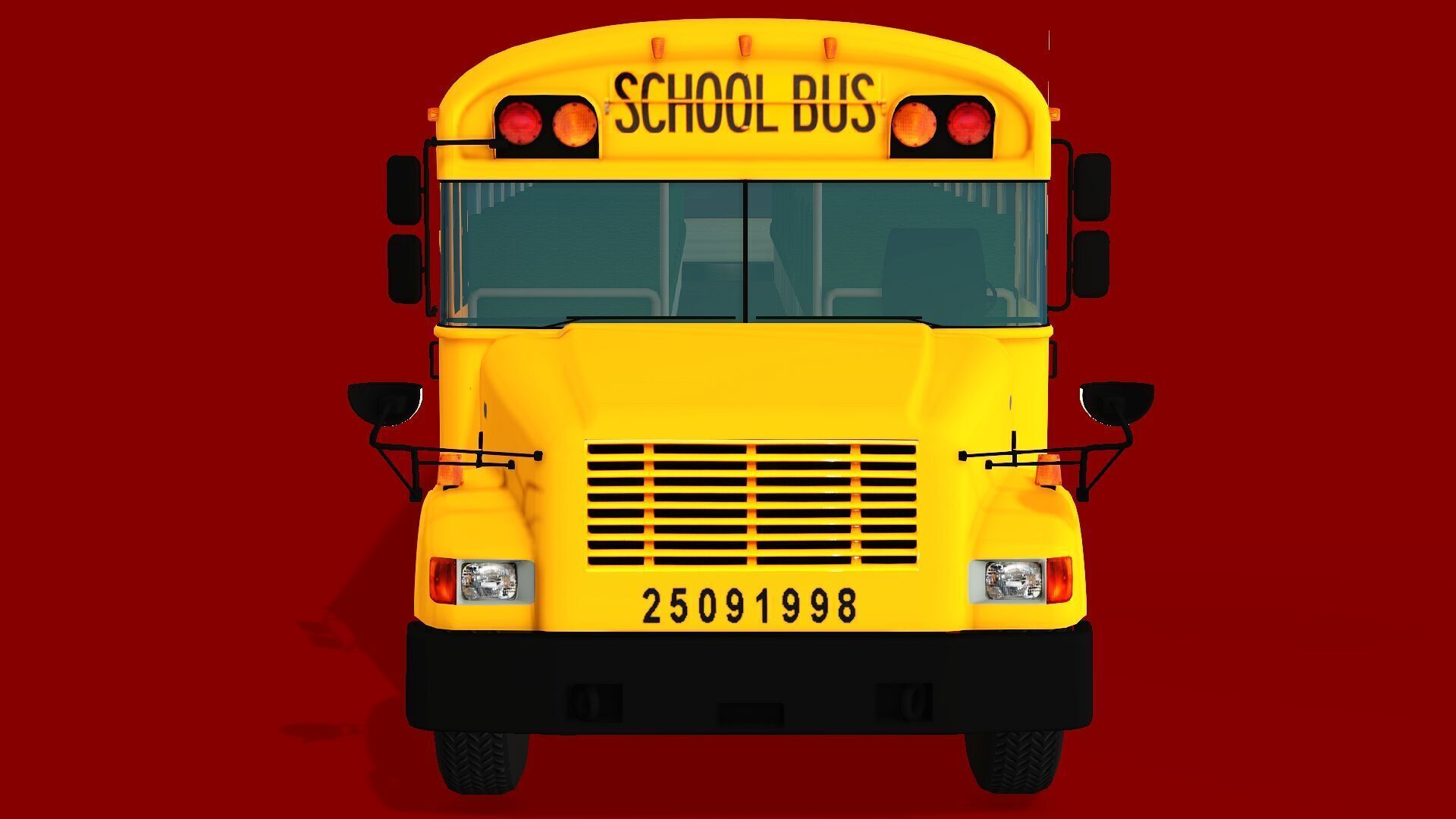 SCHOOL BUS Low-poly 3D model_4
