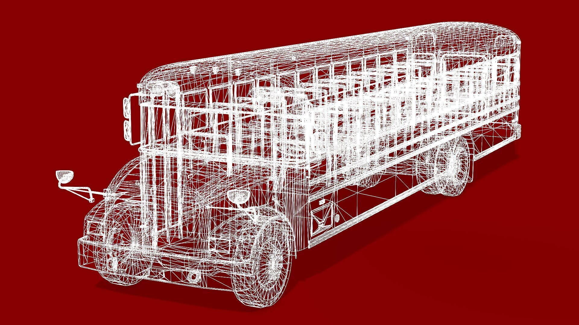 SCHOOL BUS Low-poly 3D model_13