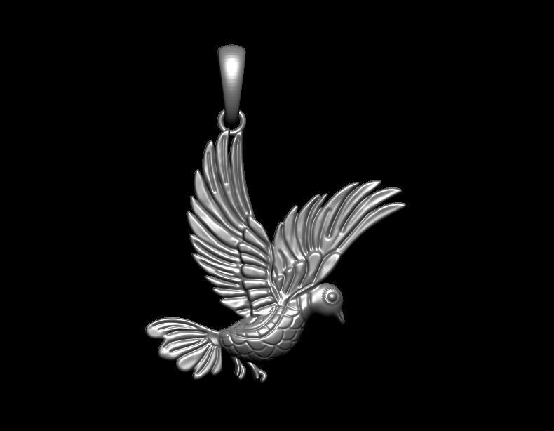 Pigeon Pendant 3D print model_5