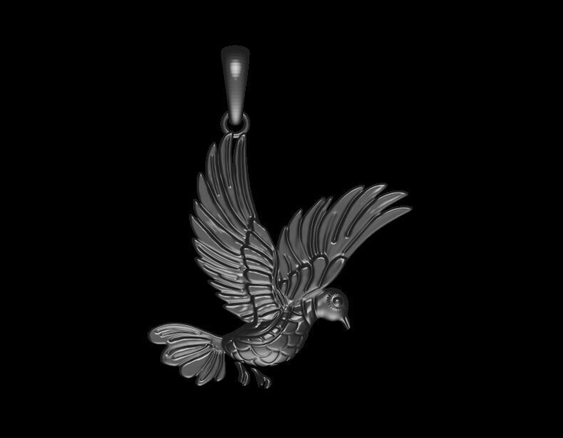 Pigeon Pendant 3D print model_4