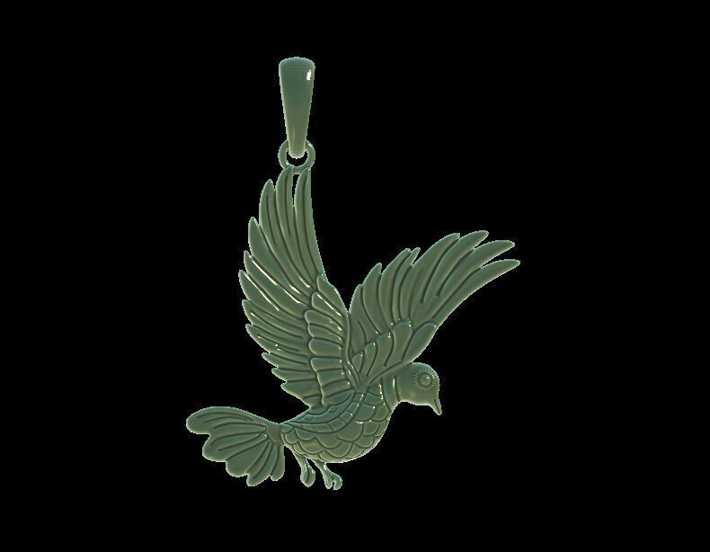 Pigeon Pendant 3D print model_7